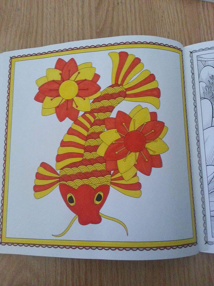 BestyinWest's tweet photo. Here fishy, fishy, fishy! #adultcolouring #thisisartoo #fun #art #yyc #flowersandfish #orangeandyellow #koifish #koi https://t.co/8Vx5vrxo4c