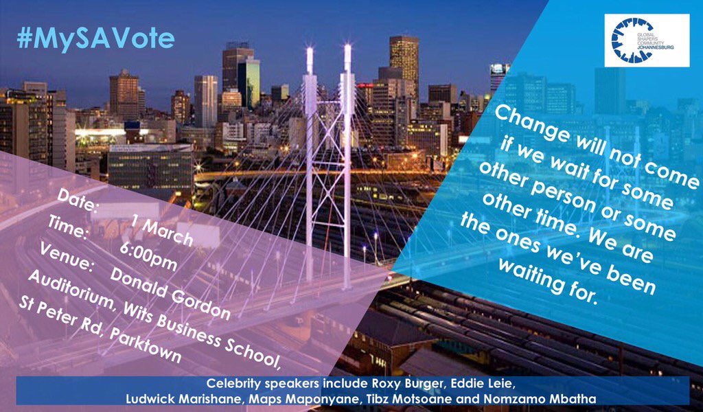 Seasoned_Africa's tweet photo. Looking forward to being on this cool panel with @roxyburger @NomzamoMbatha @mapsmaponyane and others #MySAVote https://t.co/RDe207VOwI