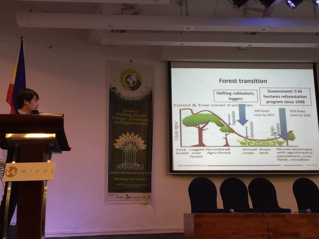 CIFOR_ICRAF's tweet image. Do Trong Hoan of ICRAF: Forest transition has been taking place that we need to work on. #Stream2 #APFW2016