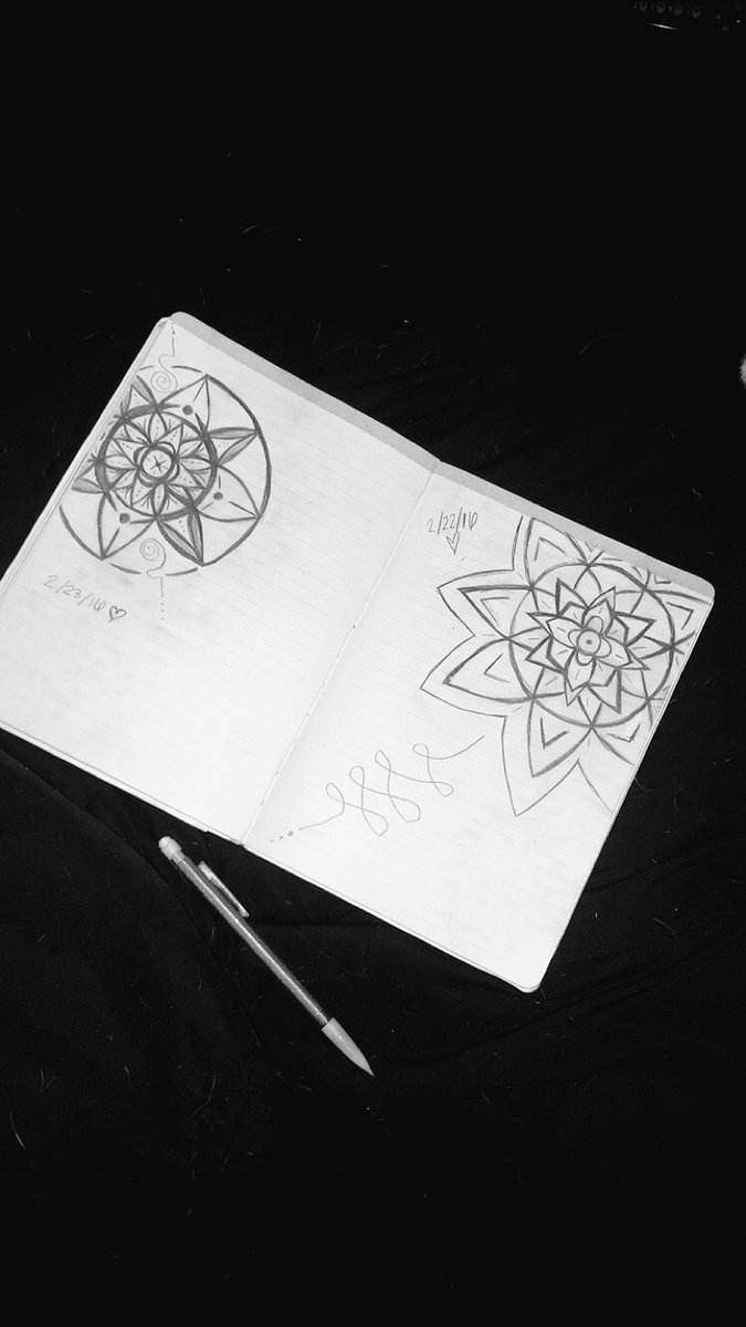 Freehand mandala sketches from the past two evenings