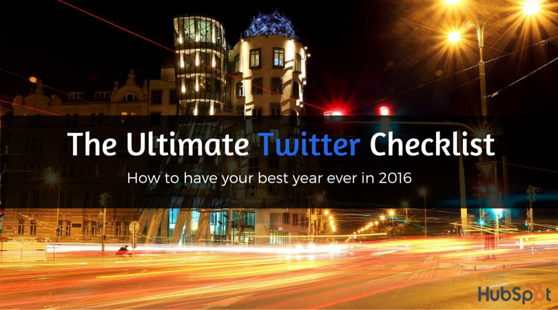 HubSpot's tweet photo. The Ultimate Twitter Checklist for Getting More Followers &amp; Engagement in 2016: https://t.co/IOqb3QwVsZ https://t.co/uiYJVCEooj