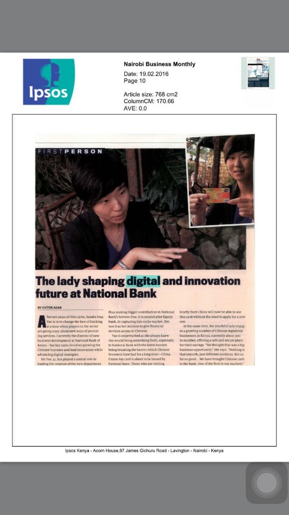 Mwasigwa's tweet photo. Sandra Hua Yao @yao8488 The lady shaping Digital &amp; Innovation at @National_Bank https://t.co/FCInPF2yhu https://t.co/pn3XMqy2KR