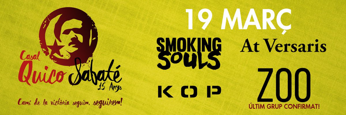 QuicoSabate15's tweet photo. 18h. Cultura Popular
20h. Acte polític amb @HiginiaRoig @llucsalellas @entitatger @CUPSantCeloni 
22.30h. Concert https://t.co/kF5yRh1fJt