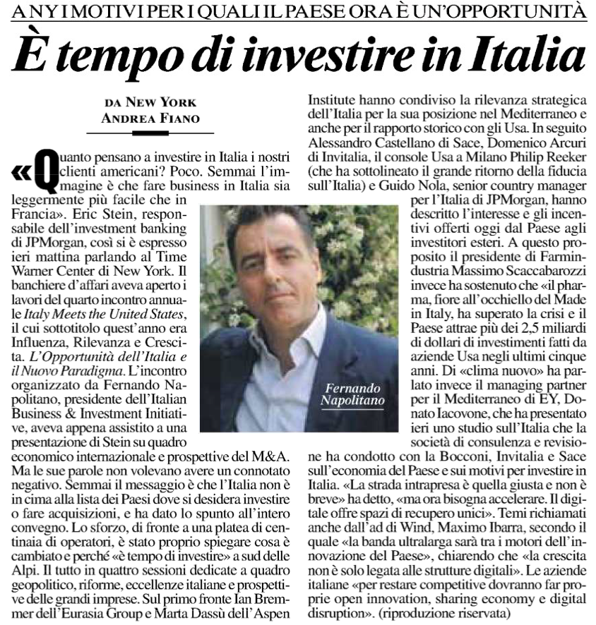 RobertoVjlla's tweet photo. Il nuovo paradigma italiano. Tempo di investire nel Bel Paese. @fer_napolitano #Digital #ItalymeetsUSA16 #IRGsummit https://t.co/8yFv9XOncH