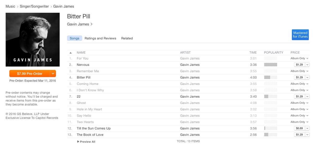 GavinJamesNews's tweet photo. Slowly but surely the new album is coming! Pre-order #BitterPill today! https://t.co/kJrLYj1COn https://t.co/2RAdyR0v8Q