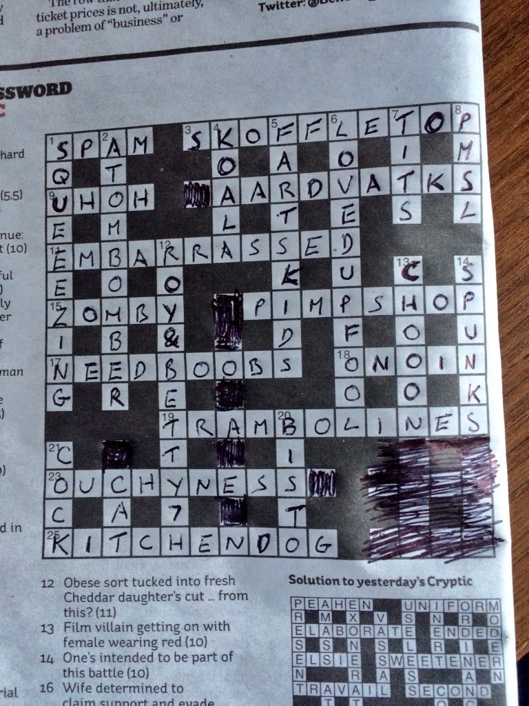 joe heenan on X: Cryptic crossword completed in under 10 minutes.   / X