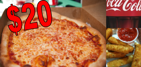 TheWanderInn's tweet photo. It's Friday!  Order a Lg pizza, mozzarella sticks &amp; soda for $20 https://t.co/h9gJ8hQTV8