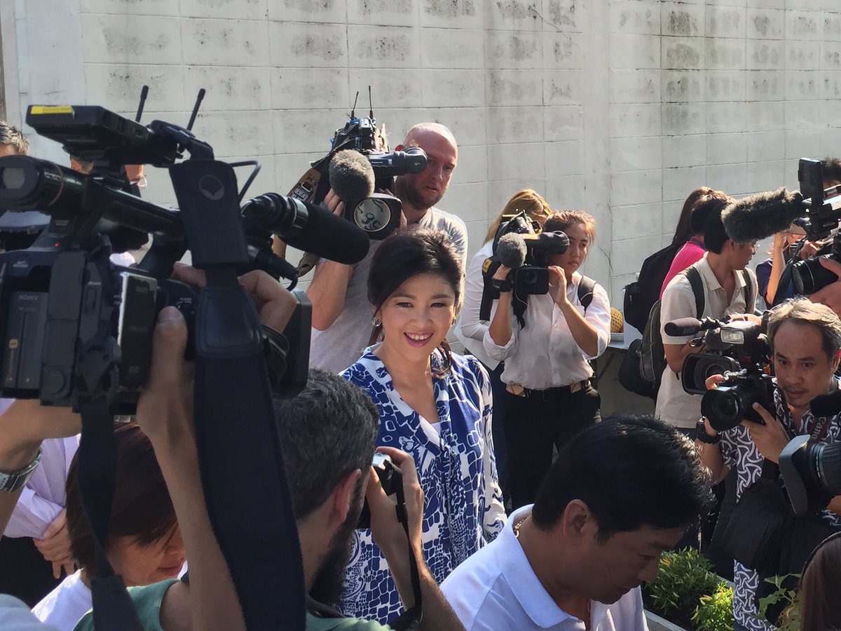 PanuCNA's tweet photo. First press conference at the home of former PM Yingluck Shinawatra since 2014 military coup https://t.co/Yqat3CqwBX