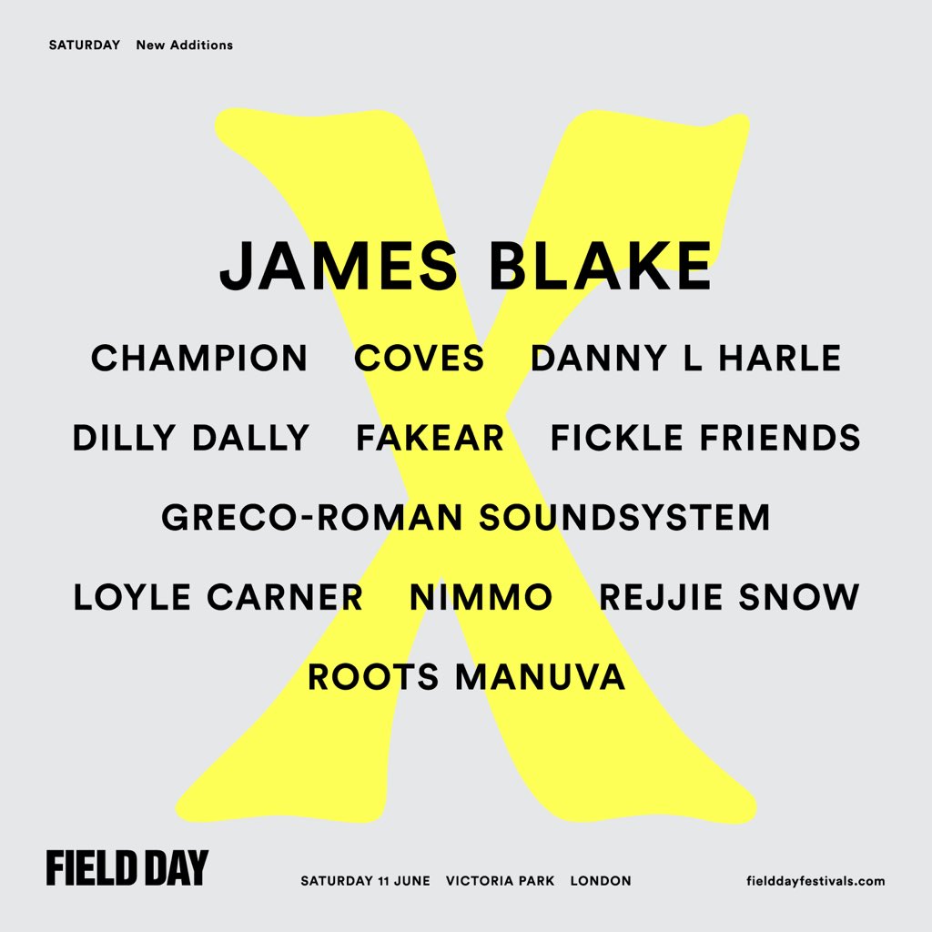 Field Day Saturday additions are here!

RT to win 6 VIP weekend tickets!

fielddayfestivals.com

#FieldDayis10