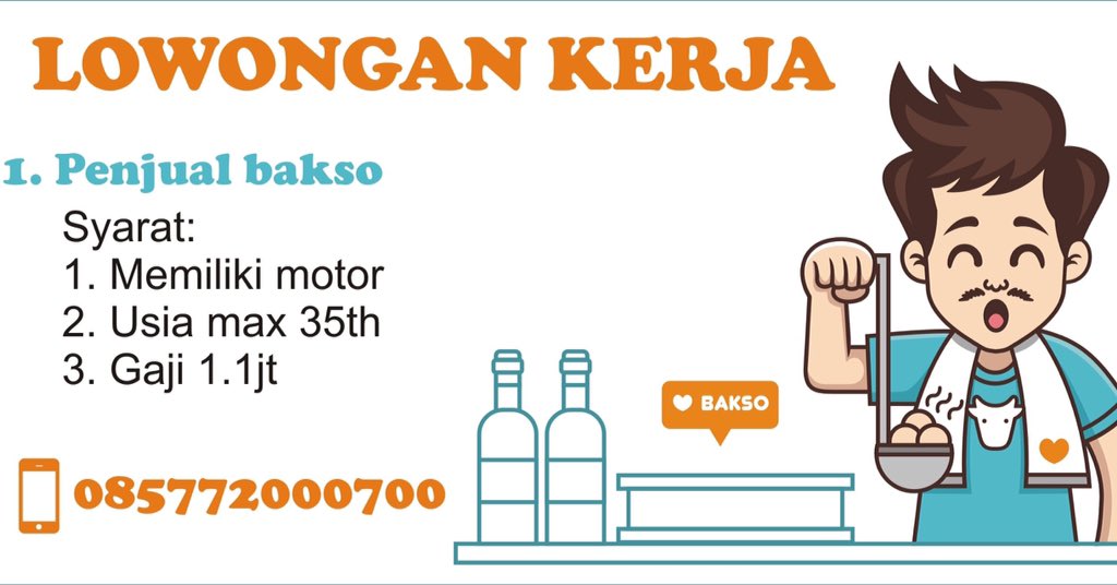 prasetyayuda's tweet photo. @JogjaLowKer #jogjalowker pnjual bkso tsuk pkai mtor, syarat pnya mtor, max 35th. 085772000700 https://t.co/1U6epYIVbd