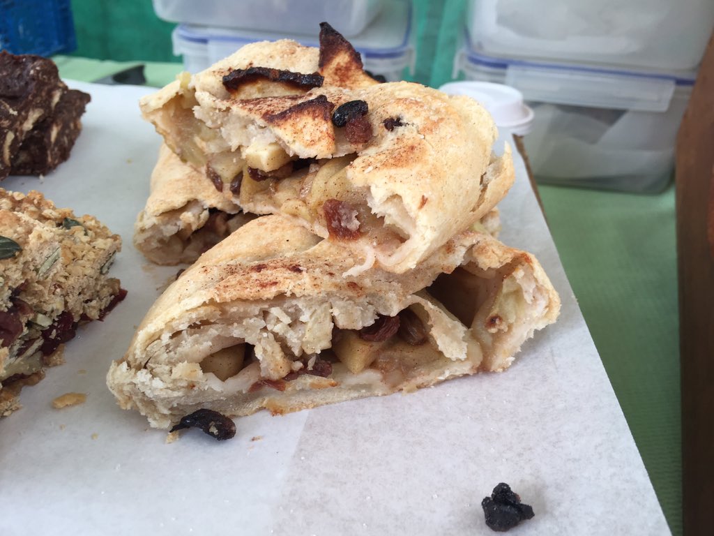Apple streusel! Yummy and yes at the market today
