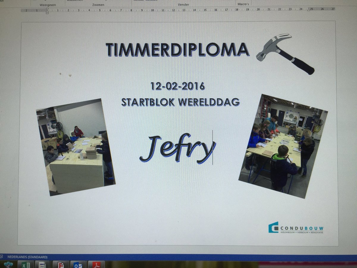 condubouw's tweet photo. Druk bezig met printen timmerdiploma's voor techniek workshop basisschool 't Startblok in onze werkplaats https://t.co/GVEHn09kga