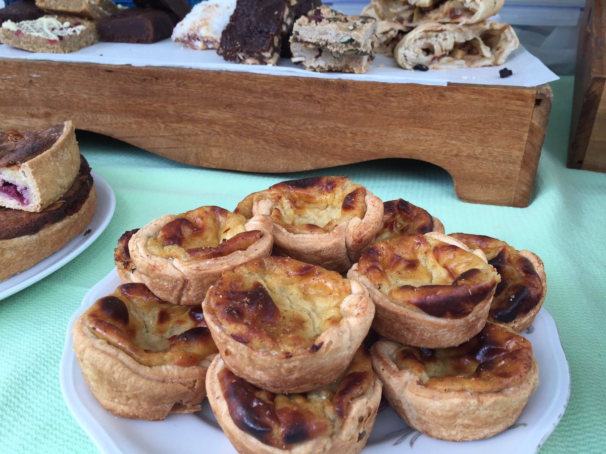Portuguese Custard Tarts at The Penzance Farmers Market today. Only 70p