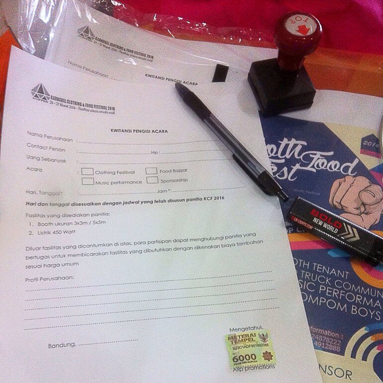 Yu siapa lagi yang mau boking Booth nya sebelum kehabisan .
#clothfest2016 
#foodfestival 
#supermusicid