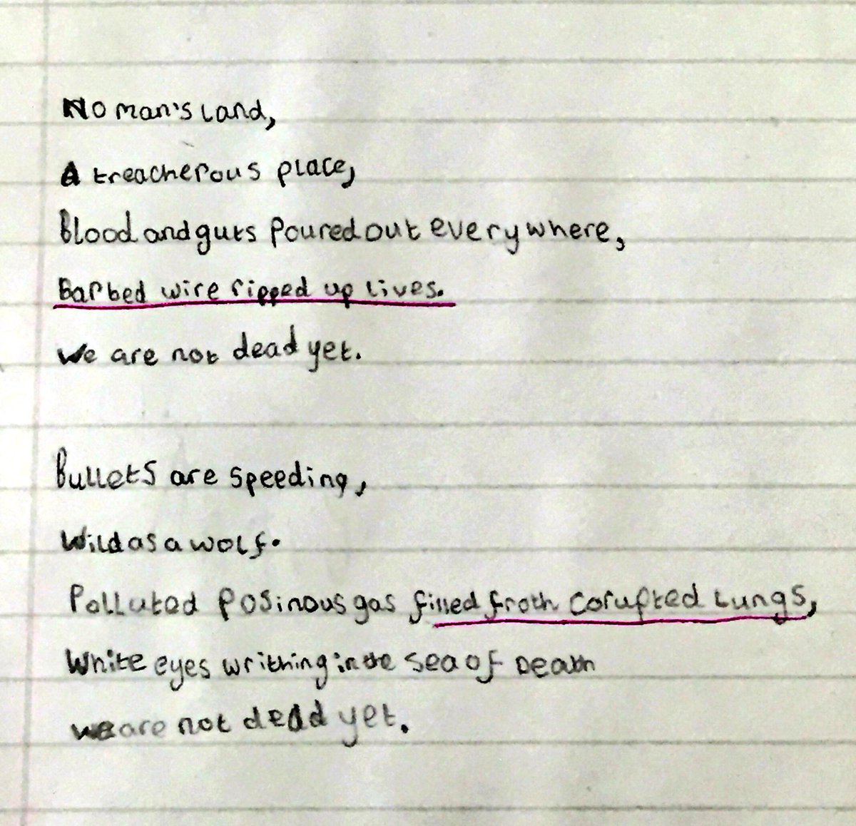 OnoFnlomce_net's tweet photo. Stunned, shocked, blown away by War inspired poetry #LRAY5 #learningcontext #amazingprogress https://t.co/PgmtBY5GxU