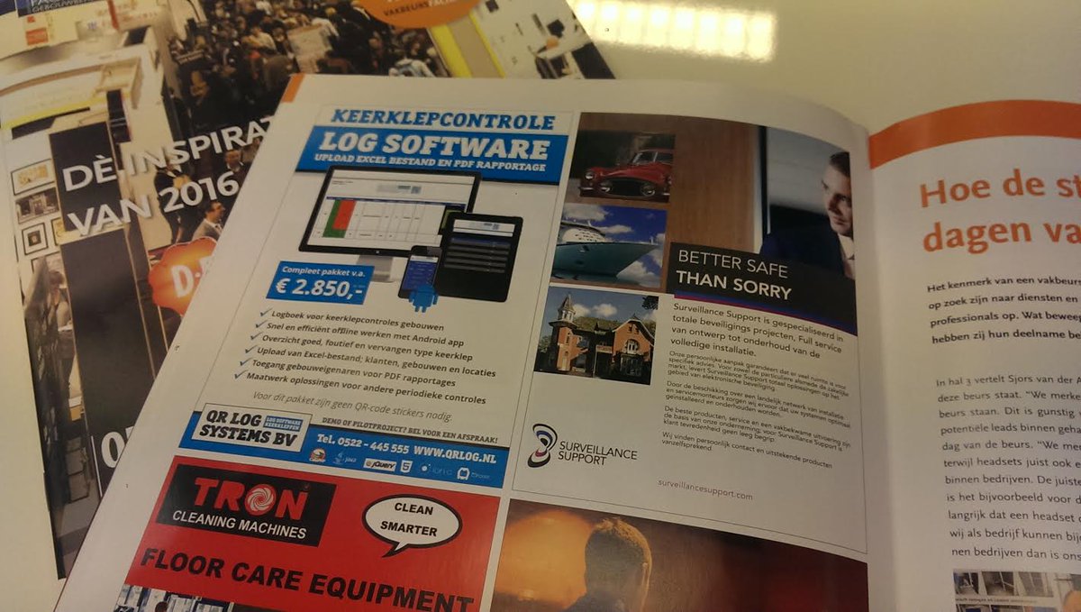 QRLOGsystemsbv's tweet photo. Goede advertentie campagne in het Facilitair Journaal met beursnummer @beursfacilitair https://t.co/8RCIdVlKKB