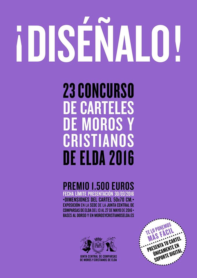 ¡DISÉÑALO!
Abierto el plazo de la 23ª edición del Concurso de carteles.Consulta las bases en morosycristianoselda.es