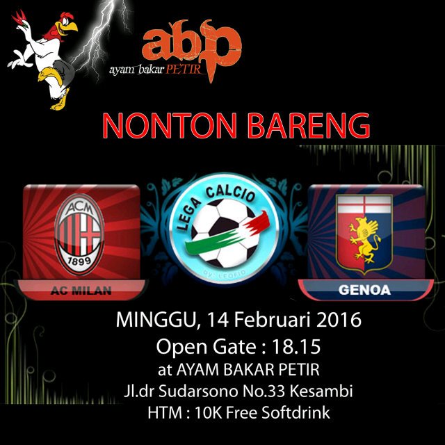 ayambakarPETIR's tweet image. #OpenScreen #Nobar &amp;gt;&amp;gt; AC Milan vs Genoa | Minggu 14/02 | OG: 18.15 | More Info Cek Pic| @AboutCirebonID