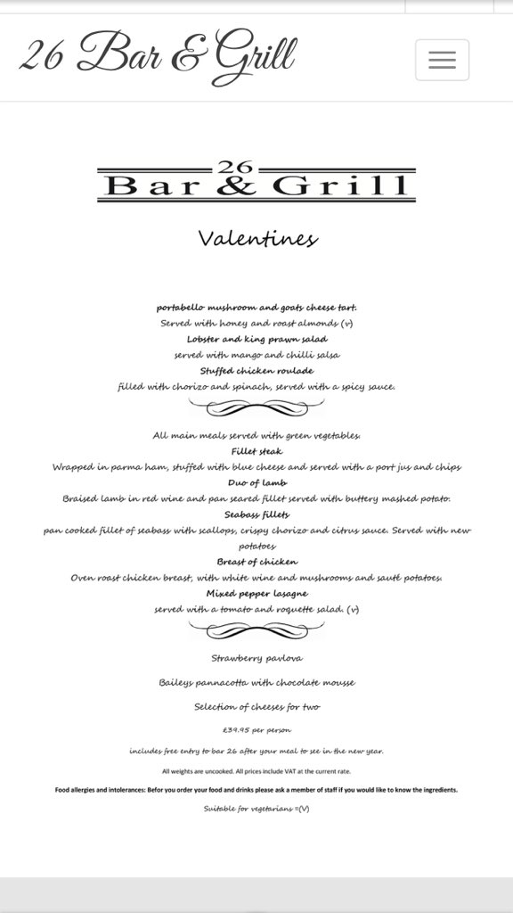 26weststreet's tweet photo. Last few tables left for Valentine's Day 👌🏼 https://t.co/SlWF2G5tdF