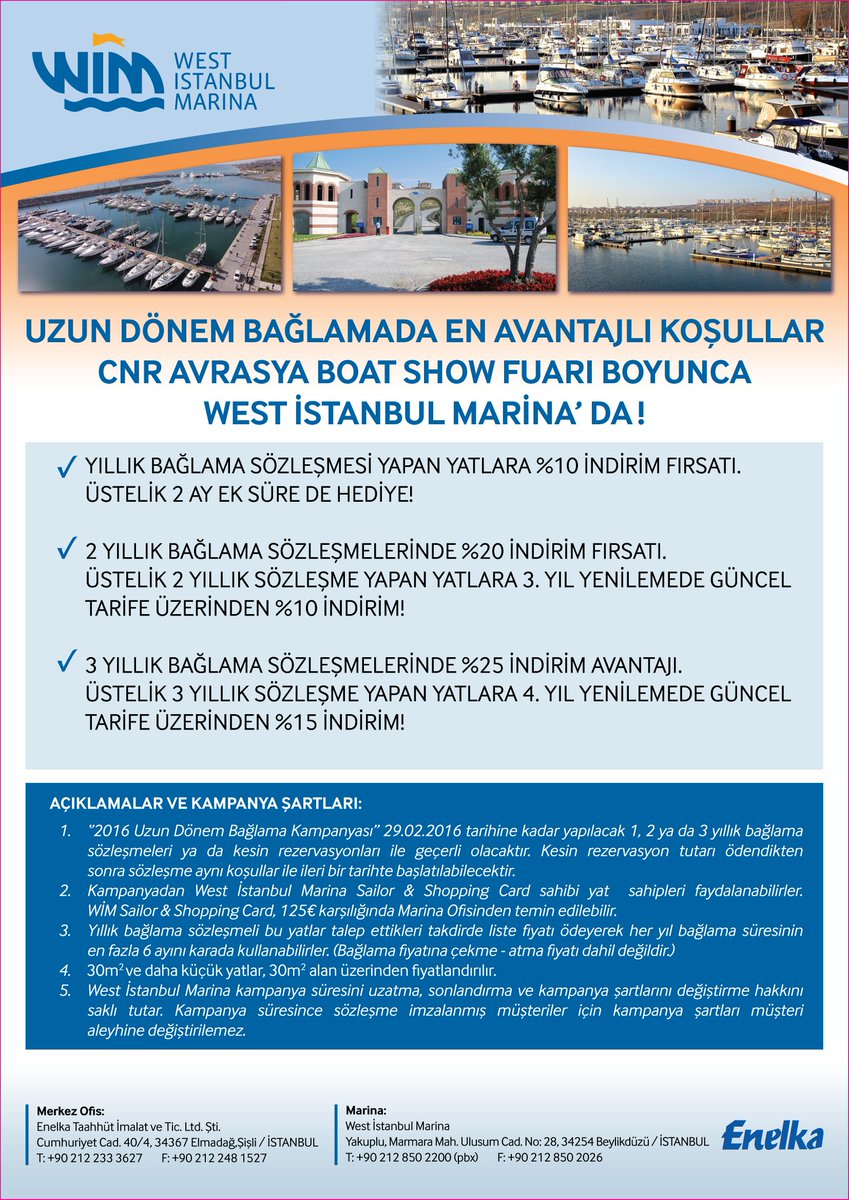 Cnr Avrasya Boat Show'da standımıza gelin uzun dönem bağlamada indirim avantajını kaçırmayın!