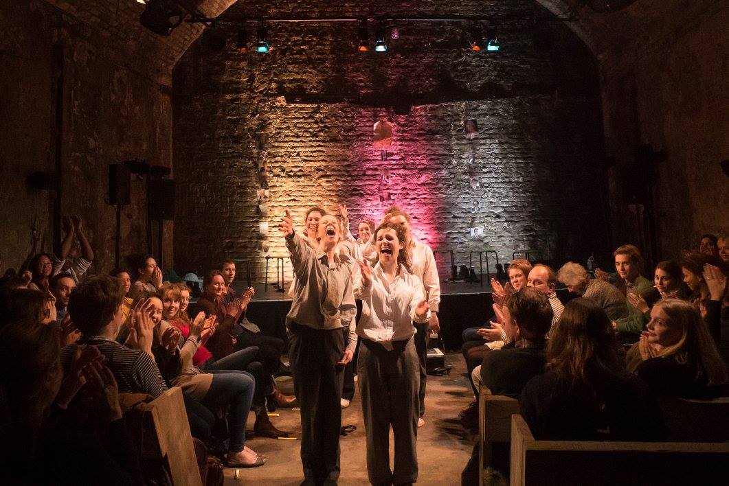 Boireannach's tweet photo. Wonderful show photos by @VAULTFestival photographer Will Hazell - check out our smiley audience! #AssemblyWomen https://t.co/e3b1ATcRrb