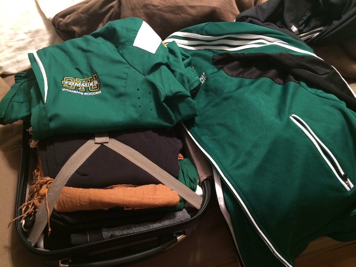 Packing for a trip to the Bridgewater, NS Showcase with some of the STU Soccer Coaching Crew. ⚽️ #TommieProspects