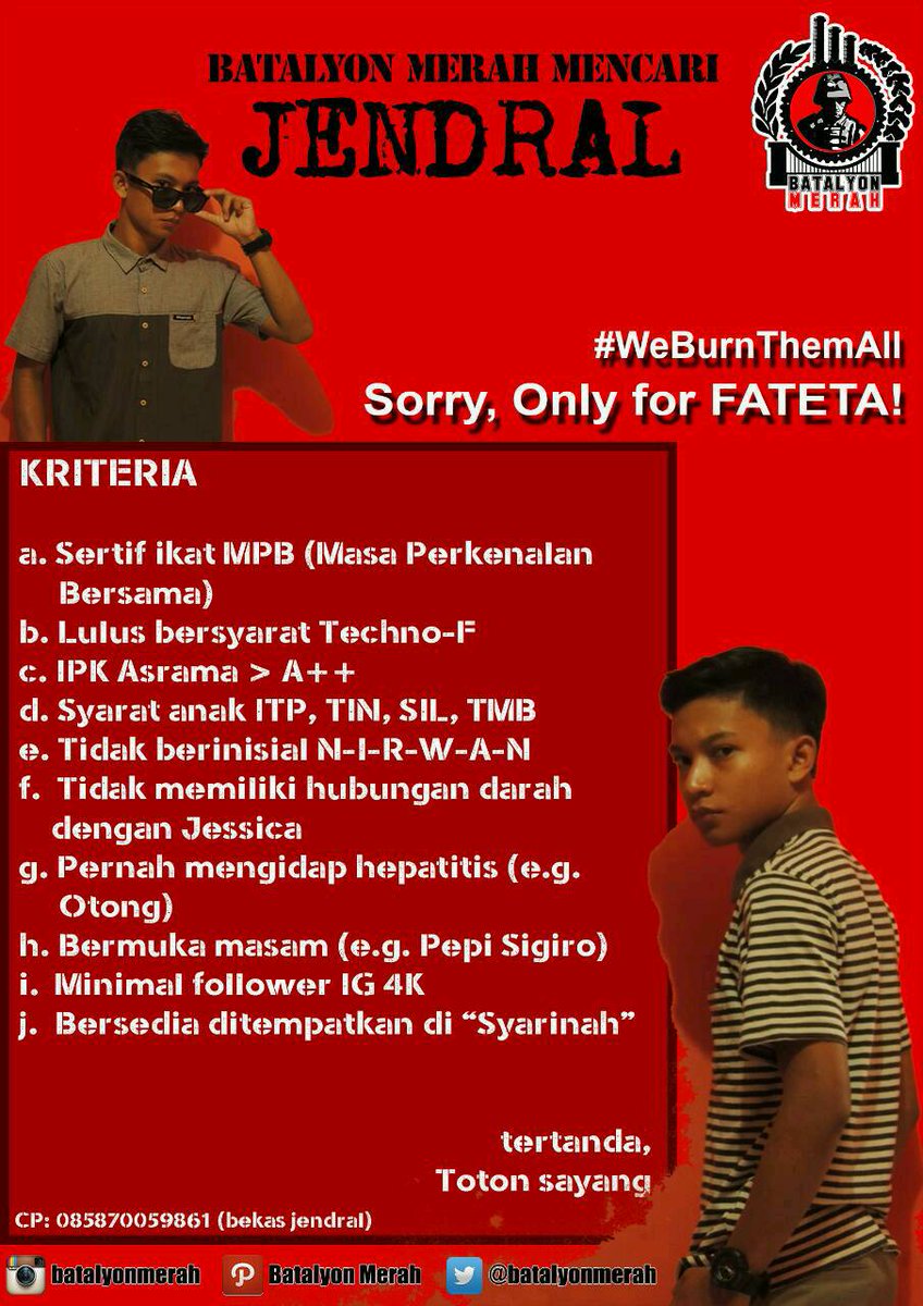 BATALYON MERAH MENCARI!