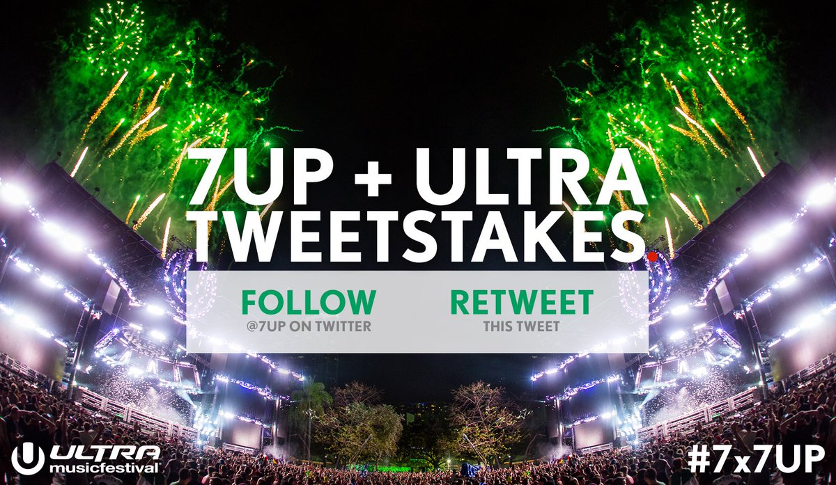 7UP's tweet photo. Want to live it UP at SOLD OUT @Ultra? Retweet for your chance at free tickets! #Ultra2016 #Sweepstakes #7x7UP https://t.co/DGVwtwxraK