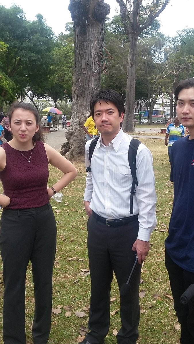 Lordrich6's tweet photo. Japan journalists covering #cityprotest #PoS #TrinidadandTobago https://t.co/lR3V4EvQKL
