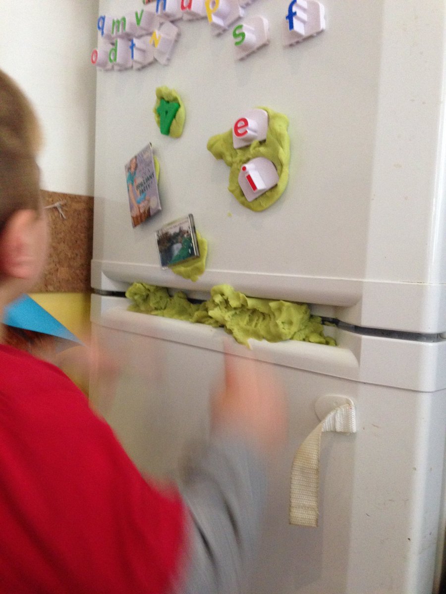 Just in case those magnets aren't strong enough! #PlayDoh #Toddler