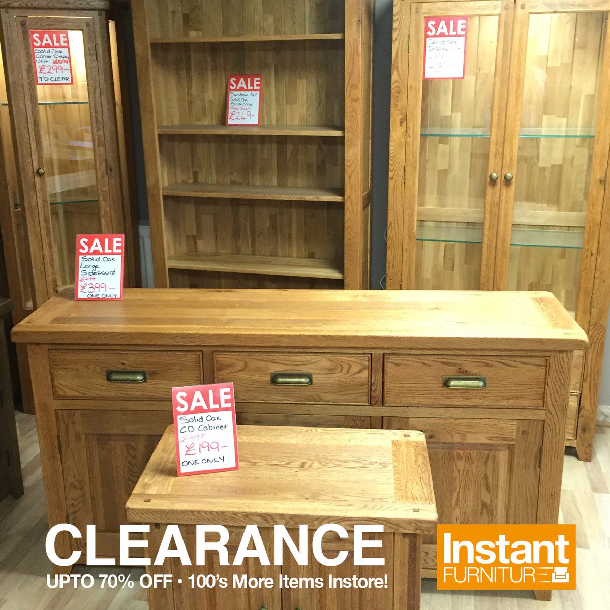 InstantFurn's tweet image. Clearance continues in store this weekend with Up to 70% off many items