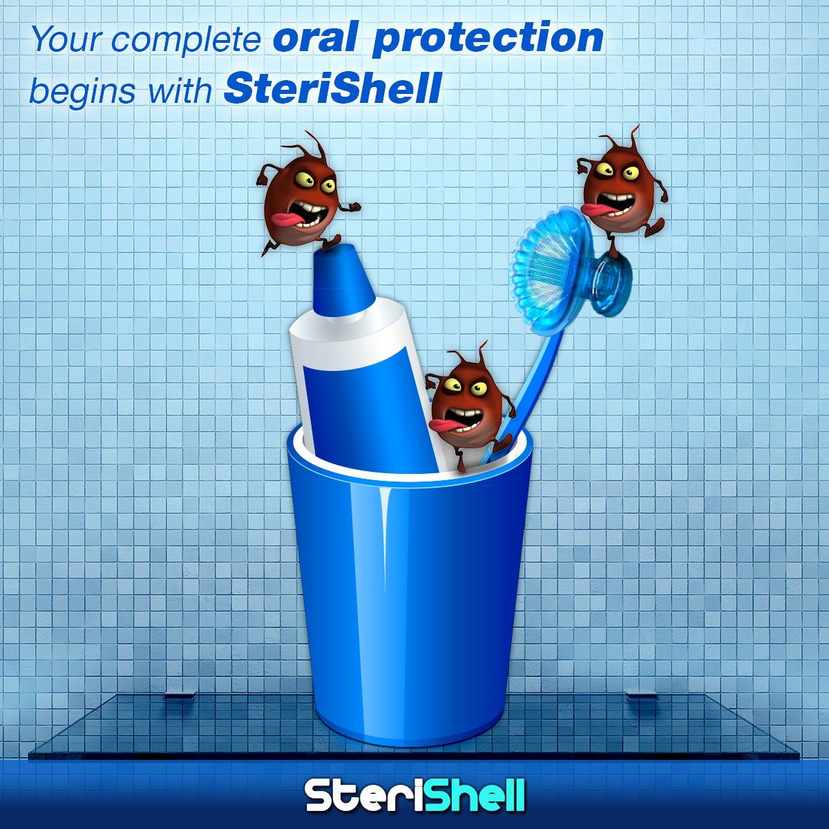 sterishell's tweet image. Did you know that your bathroom harbours millions of germs? Protect your toothbrush with #SteriShell. #GoodbyeGerms