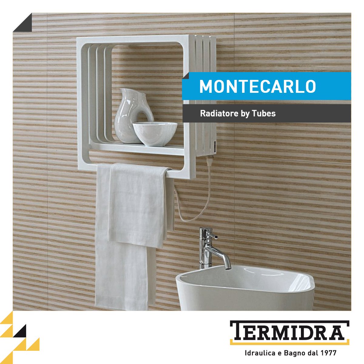 termidra's tweet photo. TERMIDRA
ARREDOBAGNO

Montecarlo, radiatore e scaldasalviette by Tubes.
 https://t.co/wnJ7pn14z0 

#termidra https://t.co/0LdN9m9f9p