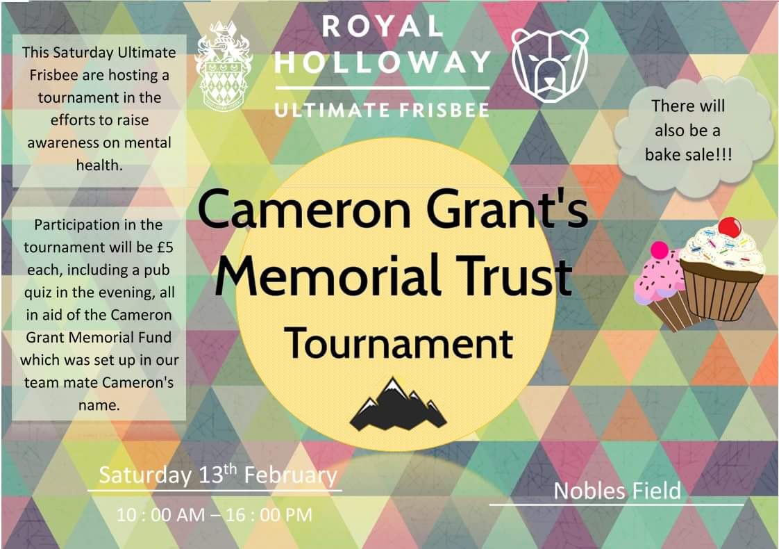 Tomorrow's tournament and bake sale is to raise awareness on mental health. So come down and support at Nobles Field