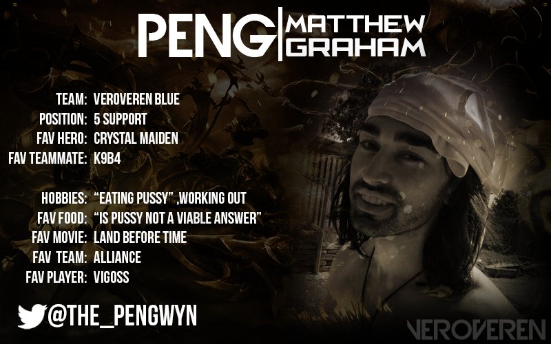 Follow <a href="/The_Pengwyn/">Pengwyn</a> A member of the VeroVeren Blue <a href="/Dota2/">DOTA 2</a> team

More player profiles coming soon!