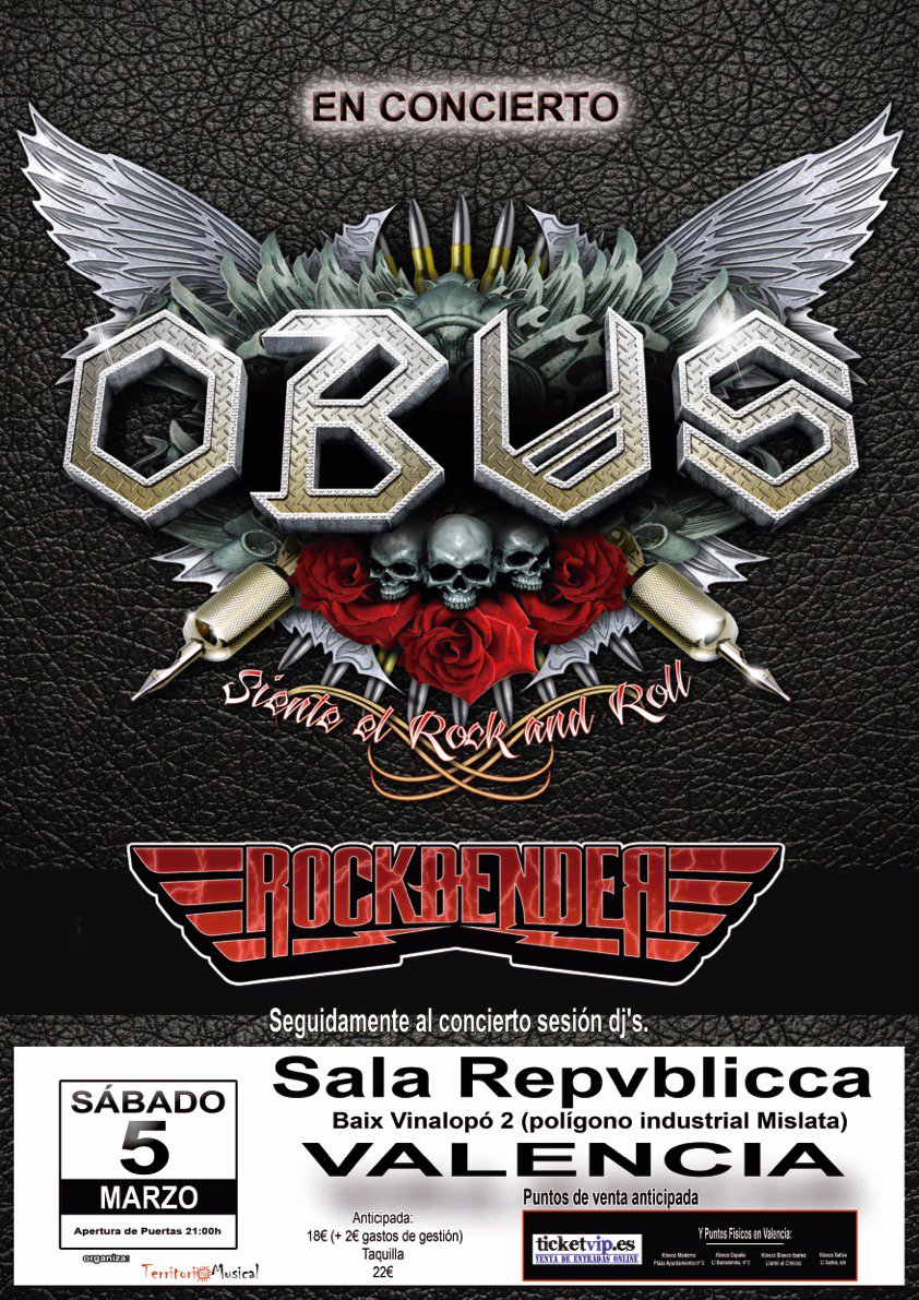 RockbenderRocks's tweet photo. Una nueva fecha que añadir a nuestro plan de Gira. El próximo sábado 5 de Marzo estaremos junto a @obusoficial https://t.co/5XL5aGTX2s
