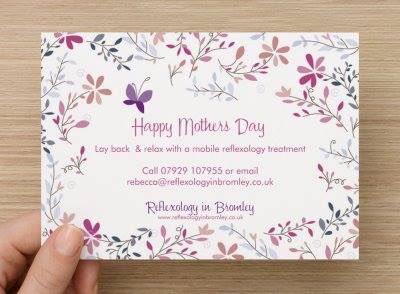 rebexology's tweet photo. My Mother's Day vouchers are here. £35 for a relaxing reflexology treat for your mum &amp; a 10 min treatment for you https://t.co/xEu3A4dl8g