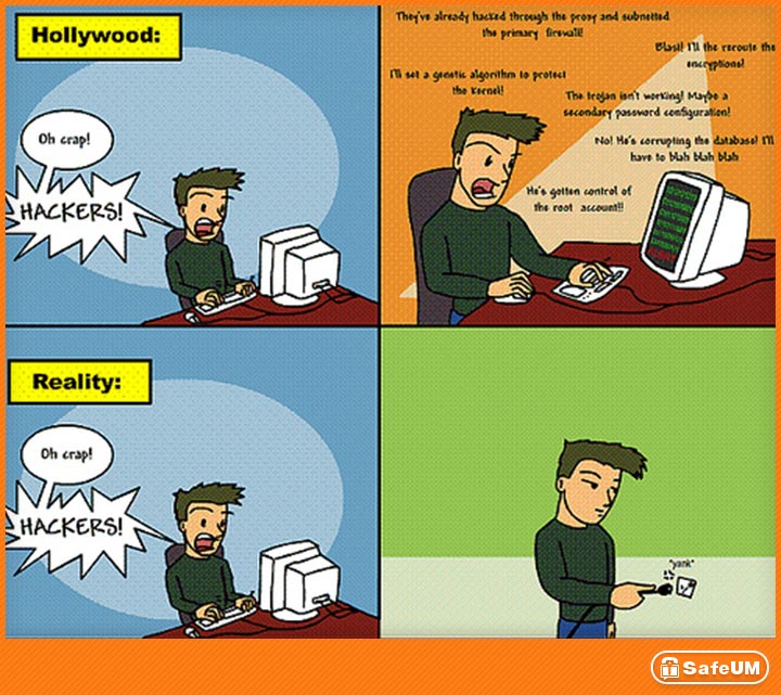 SafeUM's tweet photo. Hollywood vs reality. You see, reality is much simpler)

#SafeUM #joke https://t.co/gUP058Q7C9