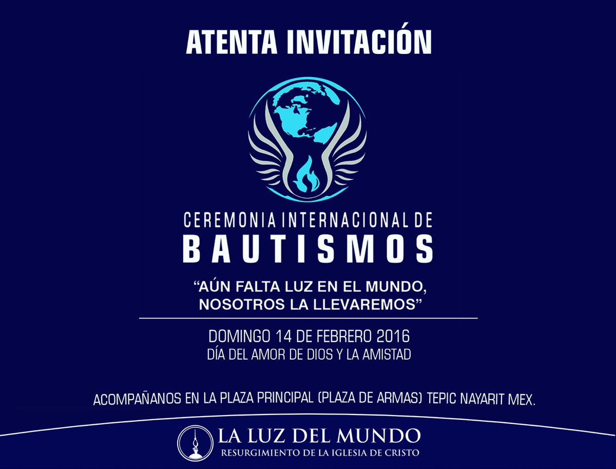 llesuri's tweet photo. Ceremonia Internacional de Bautismos
#LdmBautismos #SoyLuzdelMundo https://t.co/WyrwqqVRTF