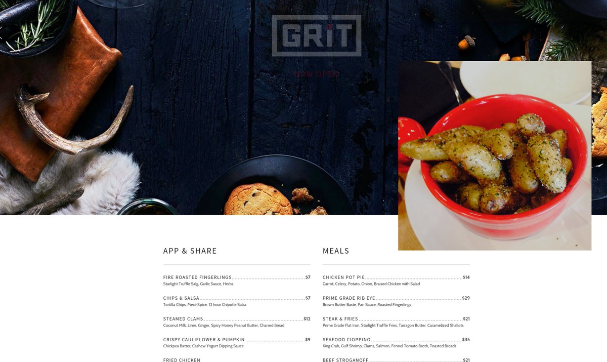 SW_fingerlings's tweet image. Grit Cuisine in Eagle, ID is boasting roasting with our #finglerings AND we're at the top of the #menu @IdahoPotato