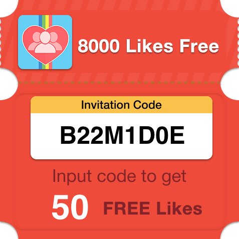Get 8000+ Likes and Followers quickly! With my code 'B22M1D0E', you will get 50 likes free! bitly.com/8000likesPro