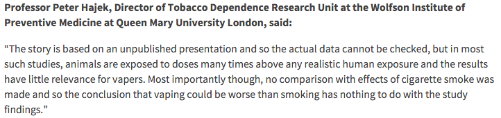 Clive_Bates's tweet photo. Vaping in pregnancy as harmful as smoking? Er, no. Peter Hajek responds 
https://t.co/mQQwB8bfuL 
via @senseaboutsci https://t.co/xAgx9wXeXb