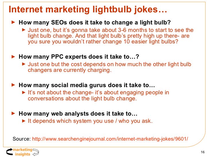 J9sWebOfWeb's tweet image. #FridayFunny! Who doesn&apos;t love a good #lightbulb #joke? Have a great weekend folks! #digitalmarketing