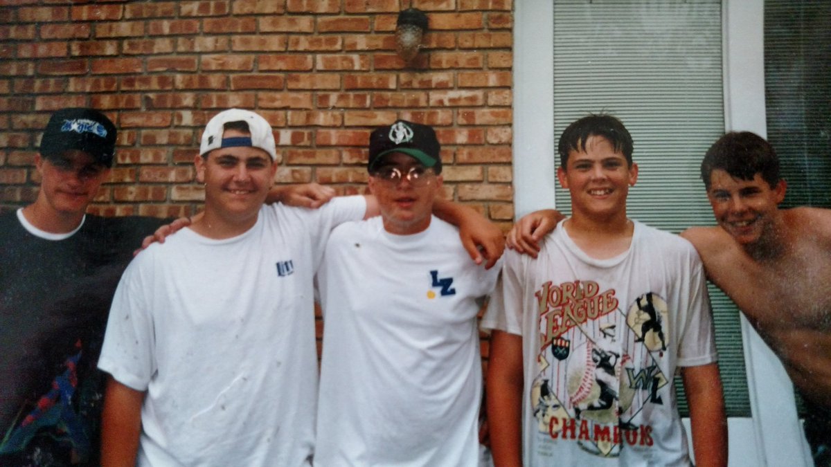 croke_thomas's tweet photo. Happy 36th to @robschroeder33. Pic from his 1994 going away party. Also last time anyone saw Haney. #WhoDey https://t.co/3QEInRry86