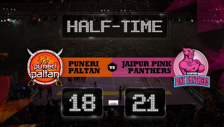 PuneriPaltan's tweet photo. And that's how we roar! @PuneriPaltan is back in the game. 3 point lead by @JaipurPanthers #KhelBadlega #PUNvsJAI https://t.co/CYu6bx6kig