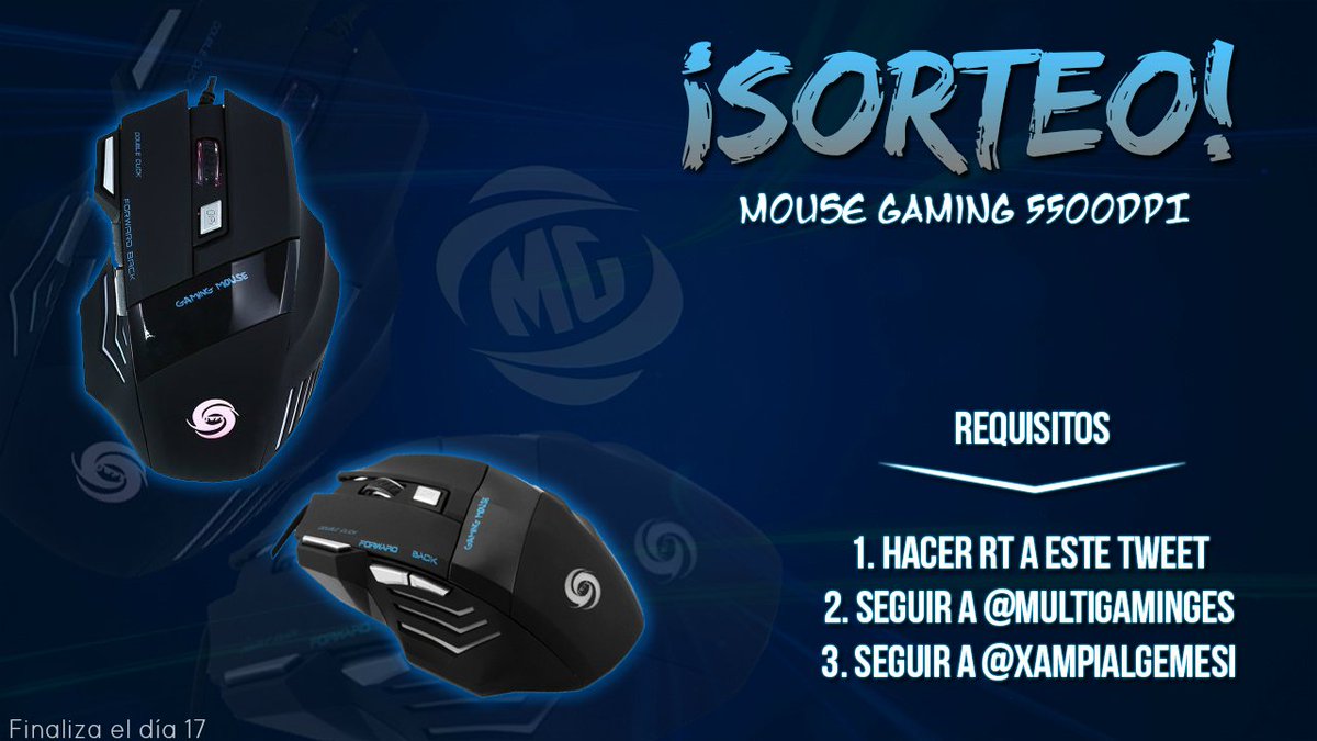 multigeekx's tweet photo. 🔥😱 ¡SORTEO de un Mouse Gaming LED con 5500 DPI! 

Haz #RT, Sigue a @MultiGamingES y a @Xampialgemesi END DÍA 17 🔥😱 https://t.co/C93wdTSu6L