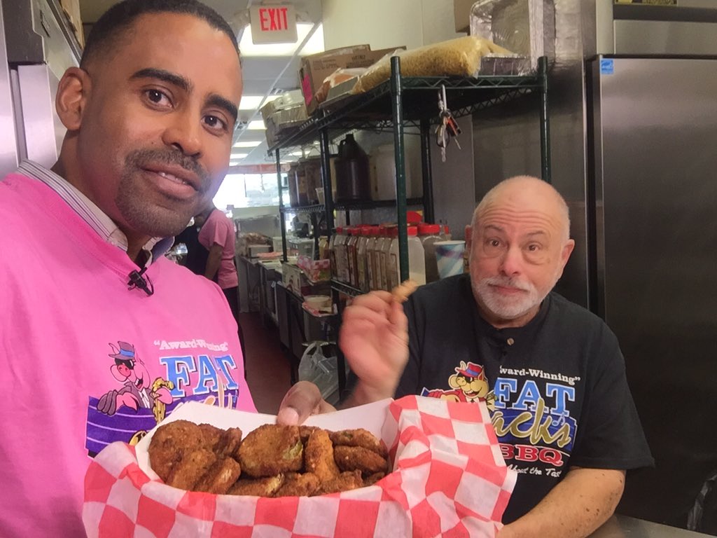 BillAFox29's tweet photo. Making #FriedPickles #FatJacksBBQ. Keep watching #Fox29GoodDay weekend for recipes! @FOX29philly #FoxFoodBite https://t.co/zCjSBzn7hc