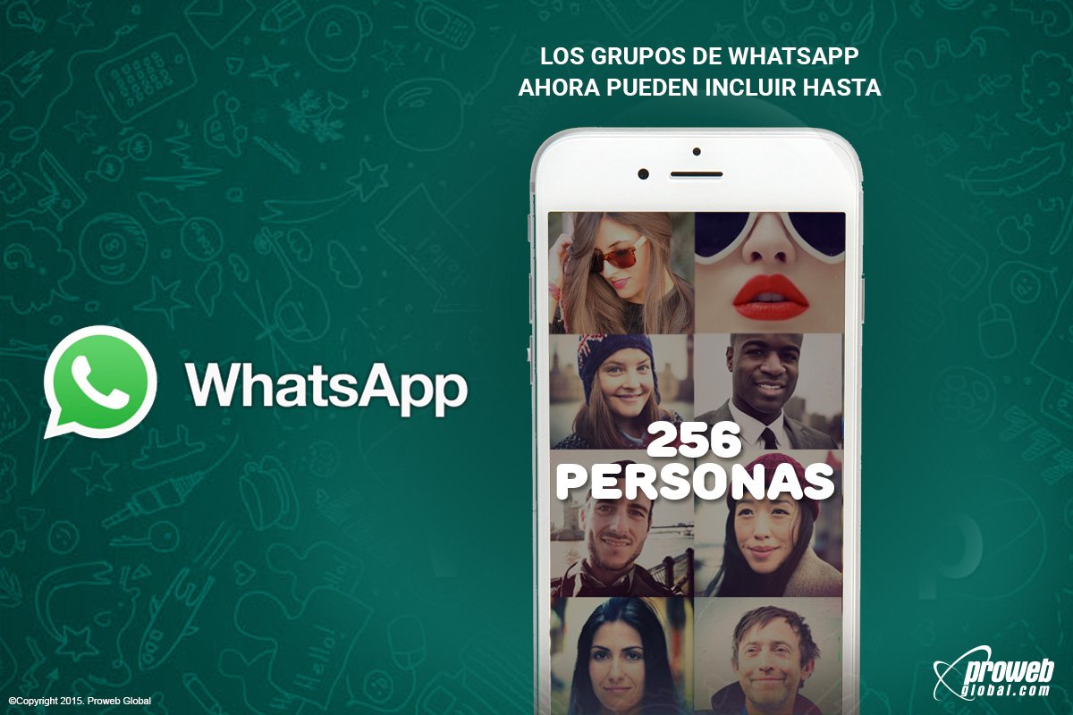 prowebglobal's tweet photo. Antes de esta actualización, la aplicación #WhatsApp sólo permitía 100 integrantes por grupo.
#ProwebGlobal #App https://t.co/NluJhYOznT