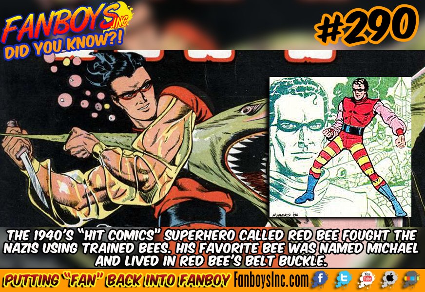 DWGDesignCo's tweet photo. #FanboysInc's #DidYouKnow 290 #RedBee #comicbooks #comicsfacts #comicbookfacts #funfacts #HitComics #FBI #share https://t.co/faziDM2M2z