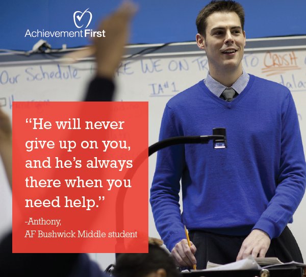 achievement1st's tweet photo. We're sending an #AFshoutout to master teacher Eric Snider from AF Bushwick Middle. Thanks for all you do! https://t.co/Jd9I6Of574